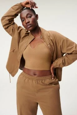 GA-SALE Jackets SUEDED TRACK JACKET | SEPIA001