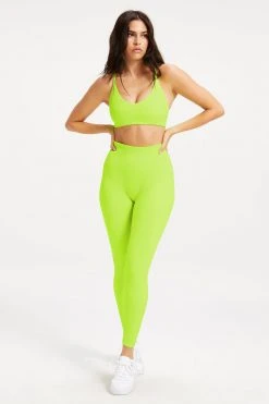 GA-SALE Neon Collection SEAMLESS CHUNKY RIB BRA | ELECTRIC LIME002