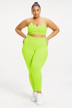 GA-SALE Neon Collection SEAMLESS CHUNKY RIB BRA | ELECTRIC LIME002