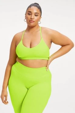 GA-SALE Neon Collection SEAMLESS CHUNKY RIB BRA | ELECTRIC LIME002
