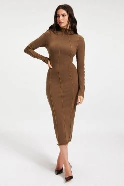 GA-SALE KNIT MIDI DRESS | FOG001