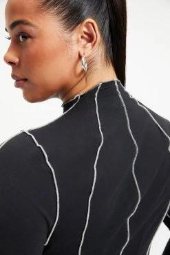 GA-SALE Dresses KNIT MIDI DRESS | BLACK001