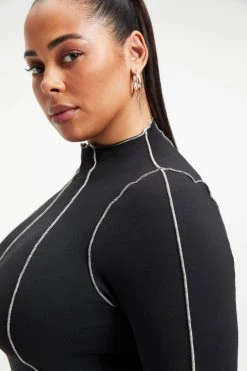 GA-SALE Dresses KNIT MIDI DRESS | BLACK001