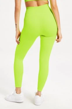 GA-SALE Neon Collection SEAMLESS CHUNKy RIB LEGGING | ELECTRIC LIME002
