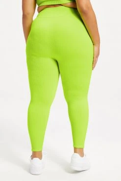 GA-SALE Neon Collection SEAMLESS CHUNKy RIB LEGGING | ELECTRIC LIME002
