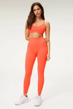 GOOD AMERICAN SEAMLESS CHUNKy RIB LEGGING | HOT CORAL001