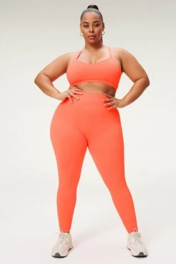 GOOD AMERICAN SEAMLESS CHUNKy RIB LEGGING | HOT CORAL001