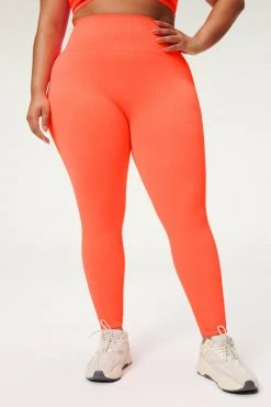 GOOD AMERICAN SEAMLESS CHUNKy RIB LEGGING | HOT CORAL001
