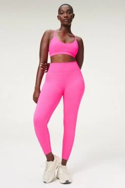 GOOD AMERICAN Neon Collection SEAMLESS CHUNKy RIB LEGGING | HOT PINK002