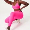 GOOD AMERICAN Neon Collection SEAMLESS CHUNKy RIB LEGGING | HOT PINK002