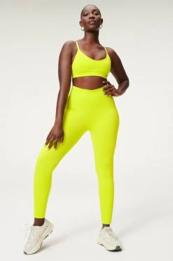 GOOD AMERICAN SEAMLESS CHUNKY RIB 7/8 LEGGING | LEMON LIME001 Leggings & Pants