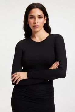 GA-SALE RUCHED MIDI DRESS | BLACK001