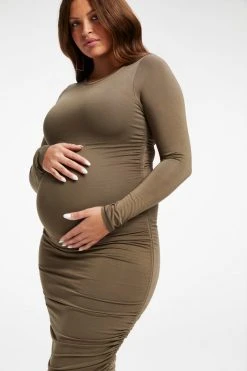 Hot Sale ๐ GOOD AMERICAN MATERNITY RUCHED MIDI DRESS | FOG001 ๐ DRESSes โ๏ธ 8 GOOD AMERICAN MATERNITY RUCHED MIDI DRESS | FOG001 Dresses