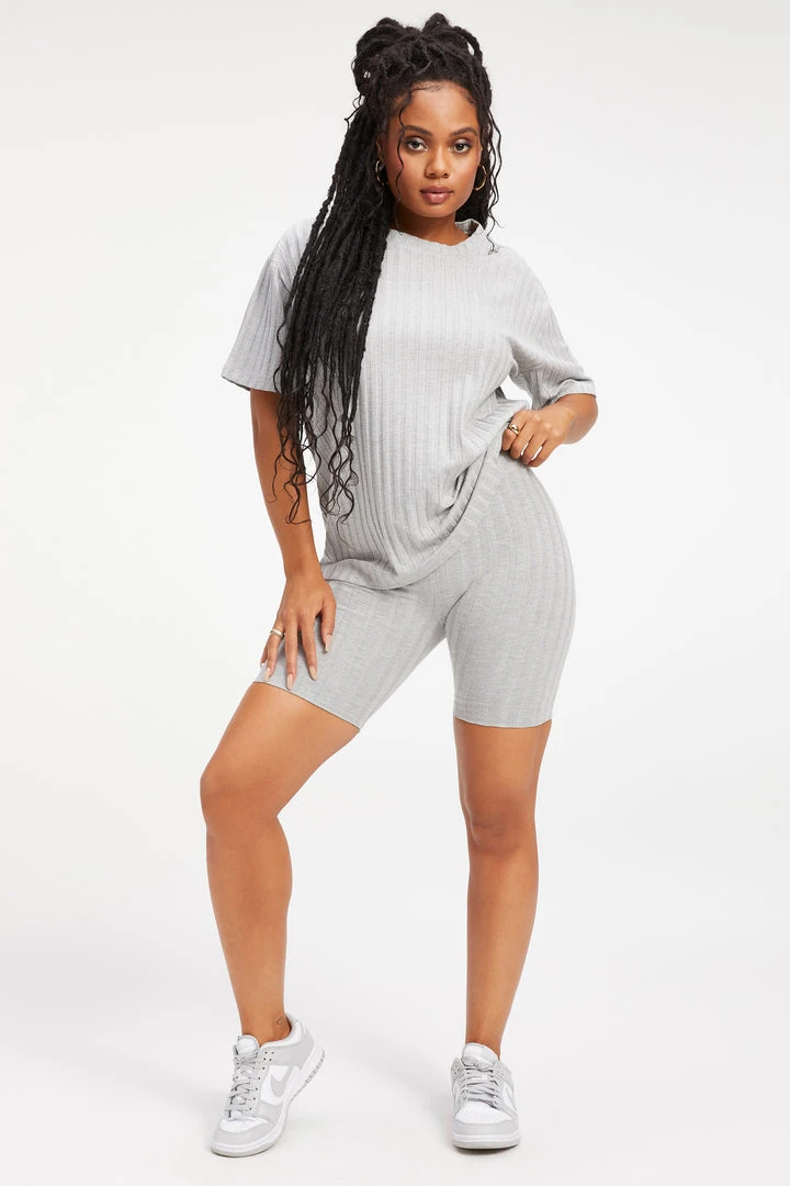 Best Sale ๐ GOOD AMERICAN Good '90s '90S RIBBED BIKER SHORT | HEATHER GREY001 ๐ 13 GOOD AMERICAN Good '90s '90S RIBBED BIKER SHORT | HEATHER GREY001