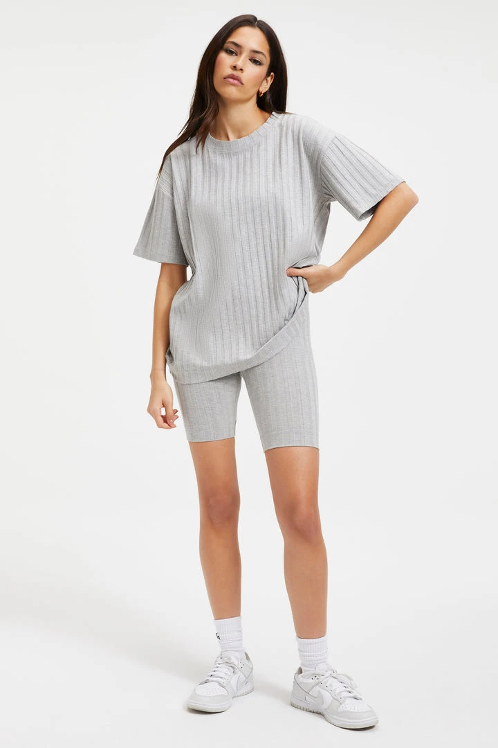 Best Sale ๐ GOOD AMERICAN Good '90s '90S RIBBED BIKER SHORT | HEATHER GREY001 ๐ 8 GOOD AMERICAN Good '90s '90S RIBBED BIKER SHORT | HEATHER GREY001