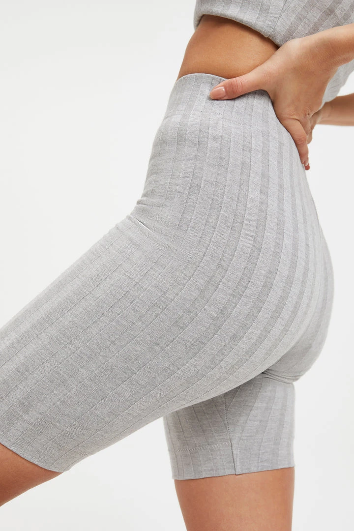 Best Sale ๐ GOOD AMERICAN Good '90s '90S RIBBED BIKER SHORT | HEATHER GREY001 ๐ 7 GOOD AMERICAN Good '90s '90S RIBBED BIKER SHORT | HEATHER GREY001