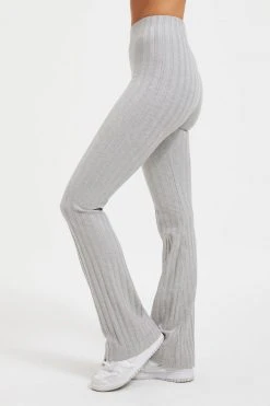 GOOD AMERICAN Good '90s '90S RIBBED PANT | HEATHER GREY001