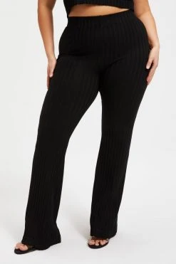 GOOD AMERICAN '90S RIBBED PANT | BLACK001 Good '90s