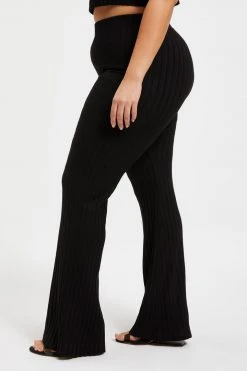 GOOD AMERICAN '90S RIBBED PANT | BLACK001 Good '90s