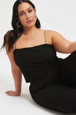 GOOD AMERICAN '90S RIBBED PANT | BLACK001 Good '90s