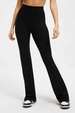 GOOD AMERICAN '90S RIBBED PANT | BLACK001 Good '90s