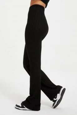 GOOD AMERICAN '90S RIBBED PANT | BLACK001 Good '90s