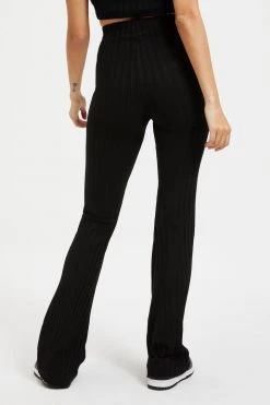 GOOD AMERICAN '90S RIBBED PANT | BLACK001 Good '90s