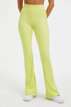 GOOD AMERICAN '90S RIBBED PANT | KEY LIME001