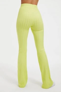 GOOD AMERICAN '90S RIBBED PANT | KEY LIME001