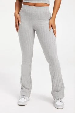 GOOD AMERICAN Good '90s '90S RIBBED PANT | HEATHER GREY001