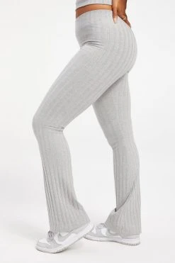 GOOD AMERICAN Good '90s '90S RIBBED PANT | HEATHER GREY001