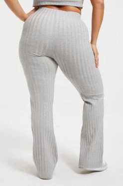 GOOD AMERICAN Good '90s '90S RIBBED PANT | HEATHER GREY001