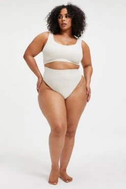 GOOD AMERICAN TERRY SCOOP BRALETTE | BONE001