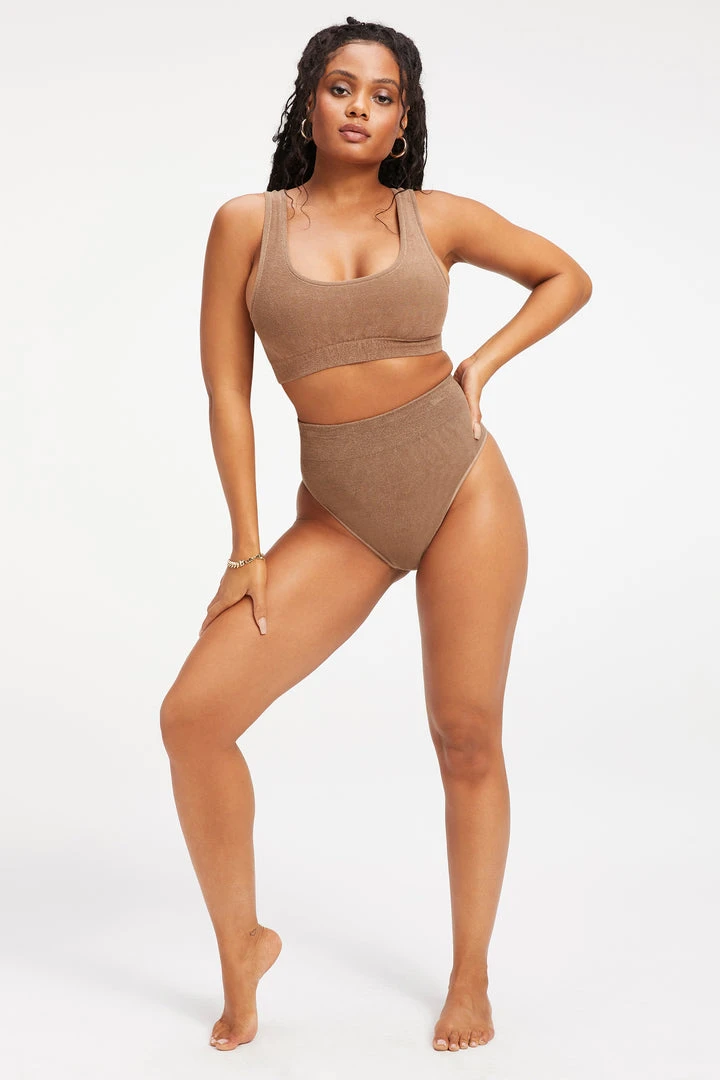 Brand new 🥰 GOOD AMERICAN TERRY SCOOP BRALETTE | PUTTY001 ❤️ 2 GOOD AMERICAN TERRY SCOOP BRALETTE | PUTTY001