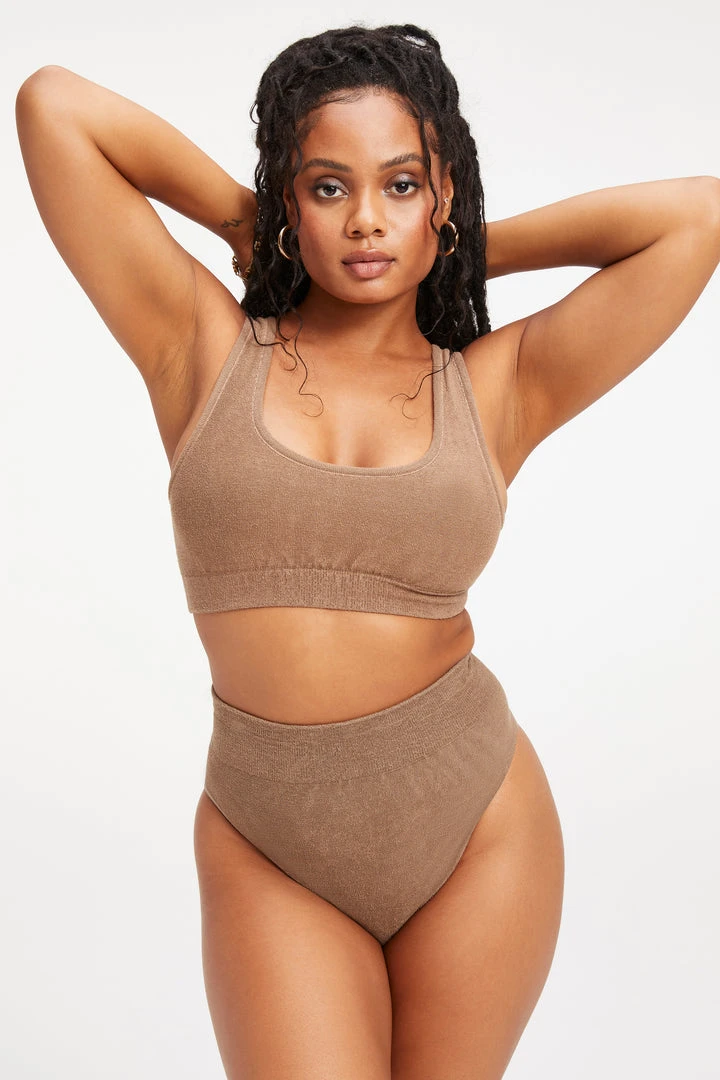 Brand new 🥰 GOOD AMERICAN TERRY SCOOP BRALETTE | PUTTY001 ❤️ 3 GOOD AMERICAN TERRY SCOOP BRALETTE | PUTTY001