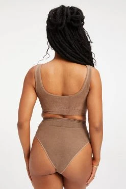 Brand new 🥰 GOOD AMERICAN TERRY SCOOP BRALETTE | PUTTY001 ❤️ 21 GOOD AMERICAN TERRY SCOOP BRALETTE | PUTTY001