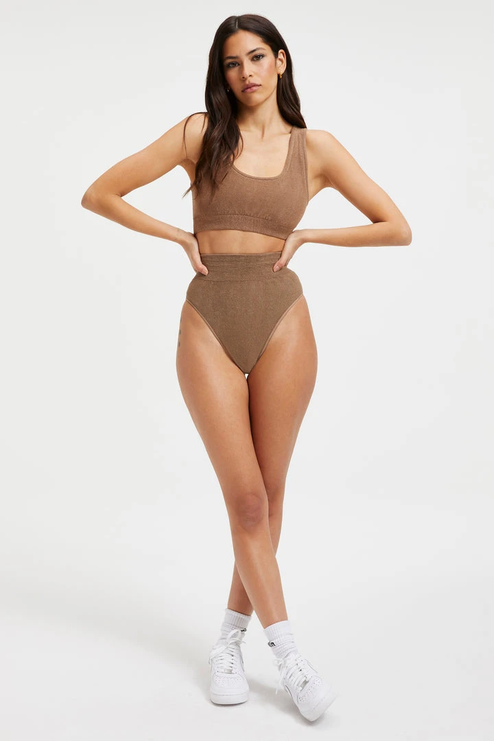 Brand new 🥰 GOOD AMERICAN TERRY SCOOP BRALETTE | PUTTY001 ❤️ 7 GOOD AMERICAN TERRY SCOOP BRALETTE | PUTTY001