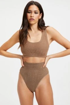 Brand new 🥰 GOOD AMERICAN TERRY SCOOP BRALETTE | PUTTY001 ❤️ 24 GOOD AMERICAN TERRY SCOOP BRALETTE | PUTTY001