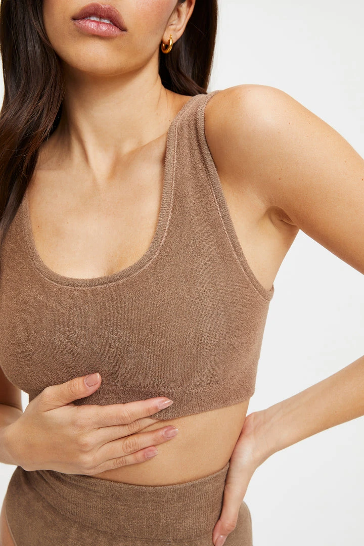 Brand new 🥰 GOOD AMERICAN TERRY SCOOP BRALETTE | PUTTY001 ❤️ 6 GOOD AMERICAN TERRY SCOOP BRALETTE | PUTTY001