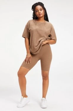 GOOD AMERICAN TERRY BIKE SHORT | PUTTY001 Bike Shorts