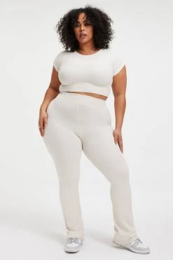 GOOD AMERICAN TERRY CROP TEE | BONE001 Tees & Tops