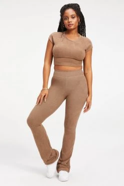 GOOD AMERICAN TERRY CROP TEE | PUTTY001 Tees & Tops