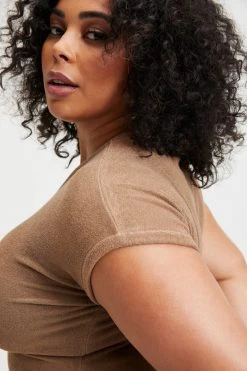 GOOD AMERICAN TERRY CROP TEE | PUTTY001 Tees & Tops