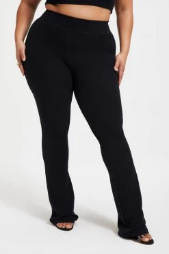 GOOD AMERICAN TERRY SLIM FLARE | BLACK001 Leggings & Pants