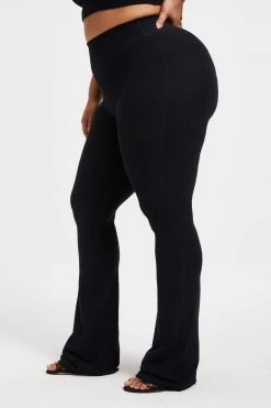 GOOD AMERICAN TERRY SLIM FLARE | BLACK001 Leggings & Pants