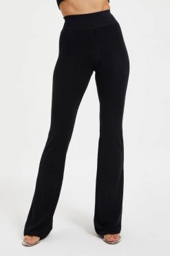 GOOD AMERICAN TERRY SLIM FLARE | BLACK001 Leggings & Pants