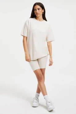 GOOD AMERICAN TERRY BOYFRIEND TEE | BONE001