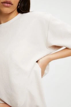 GOOD AMERICAN TERRY BOYFRIEND TEE | BONE001