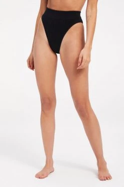 GOOD AMERICAN TERRY GOOD WAIST BOTTOM | BLACK001 Terry Essentials