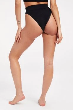 GOOD AMERICAN TERRY GOOD WAIST BOTTOM | BLACK001 Terry Essentials